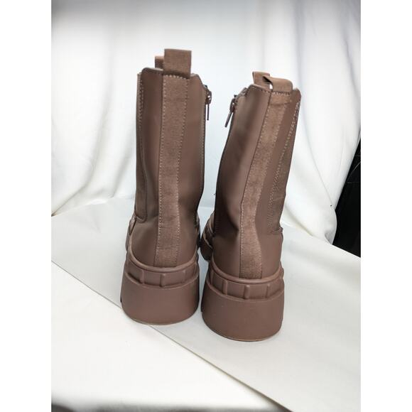 Forever 21 Chunky Chelsea Boots Womens 8 Brown Grunge Streetwear Rapper Vampire - Picture 3 of 8